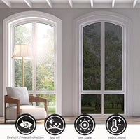 Window Privacy Film One Way Daytime Privacy Self-Adhesive Vinyl Sun Blocking anti UV Reflective Window Tint for Home and Office